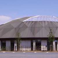 Exterior of the Boudewijn Seapark dolphinarium in Bruges, Belgium