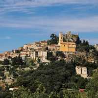 French Riveria building on the mountaintop